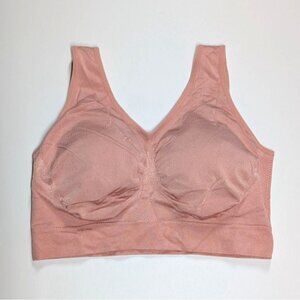 Truekind Everyday Throw-On Wireless Bralette XL Rose Pink 34D 34DD/E 36C 38C 40B
